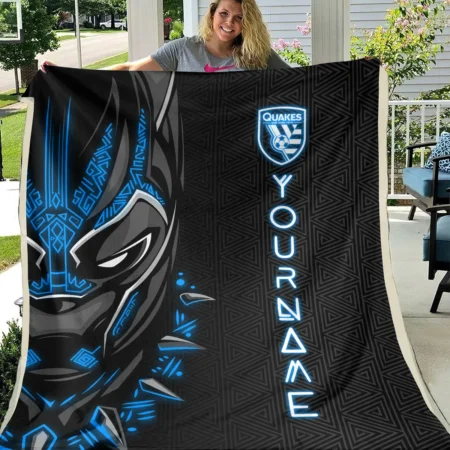 Black Panther Custom Name MLS San Jose Earthquakes Exclusive All Over Prints BLMLS161024A2SJBLK - Blanket