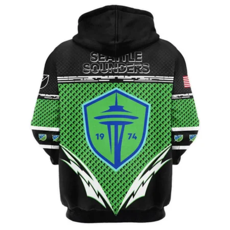 MLS Seattle Sounders Exclusive All Over Prints BLMLS31024A1SEAQHD - 1/4 Zipper Hoodie