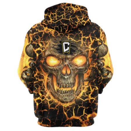 Flaming Skull MLS Cincinnati Exclusive All Over Prints BLMLS41024A3CLBQHD - 1/4 Zipper Hoodie