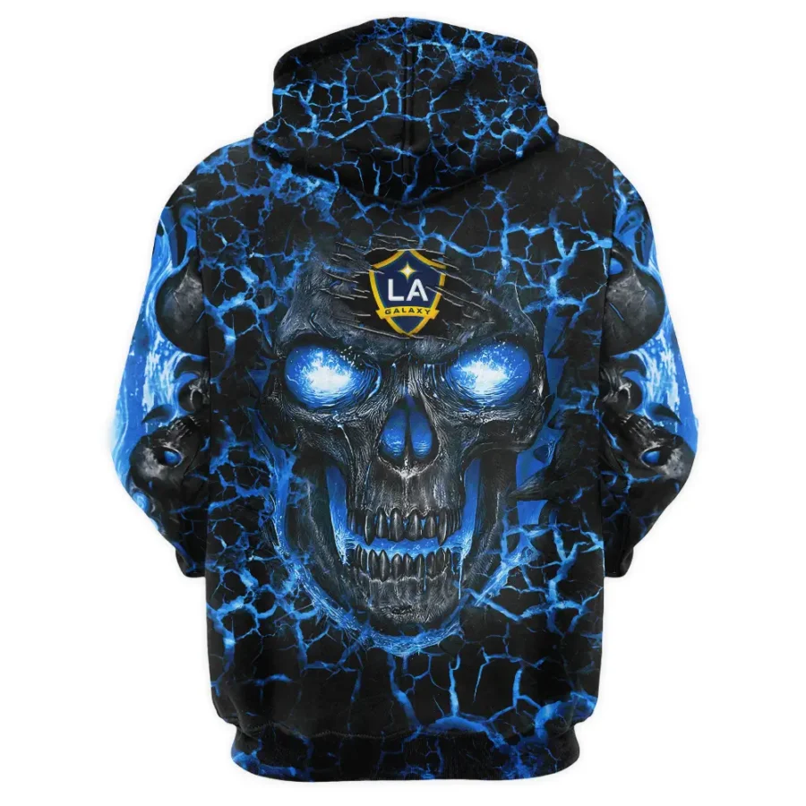 Flaming Skull MLS LA Galaxy Exclusive All Over Prints BLMLS41024A3LAQHD - 1/4 Zipper Hoodie