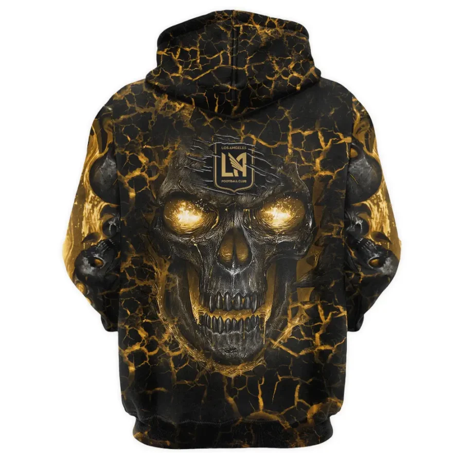 Flaming Skull MLS Los Angeles FC Exclusive All Over Prints BLMLS41024A3LAFQHD - 1/4 Zipper Hoodie