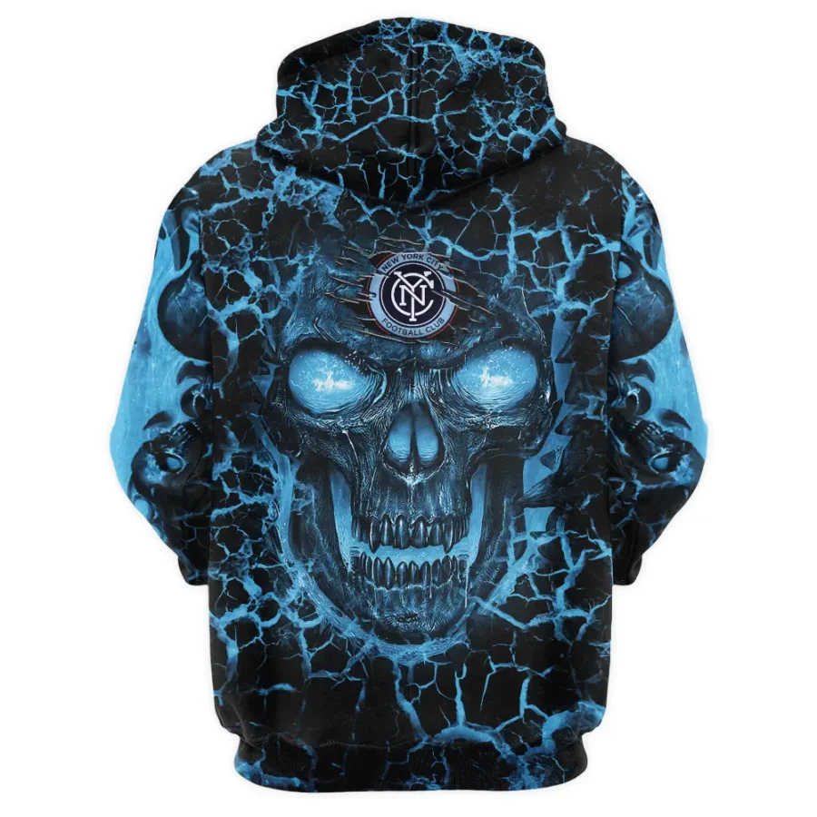 Flaming Skull MLS New York City Exclusive All Over Prints BLMLS41024A3NYCQHD - 1/4 Zipper Hoodie