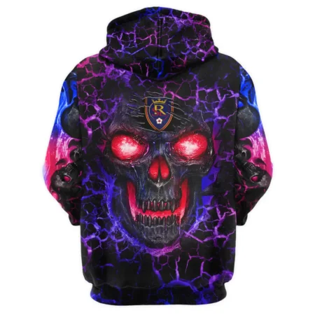 Flaming Skull MLS Real Salt Lake Exclusive All Over Prints BLMLS41024A3RSLQHD - 1/4 Zipper Hoodie