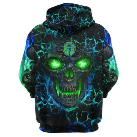 Flaming Skull MLS Seattle Sounders Exclusive All Over Prints BLMLS41024A3SEAQHD - 1/4 Zipper Hoodie