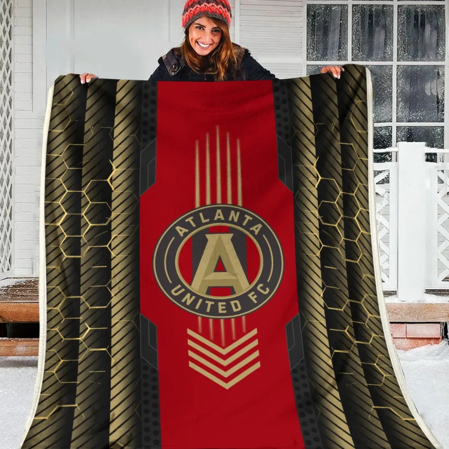 Abstract Geometric Pattern MLS Atlanta United Exclusive All Over Prints BLMLS101024A2ATLBLK - Blanket