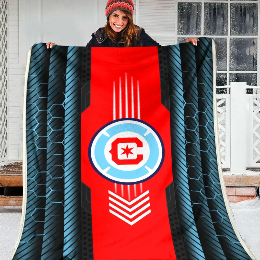 Abstract Geometric Pattern MLS Chicago Fire Exclusive All Over Prints BLMLS101024A2CHIBLK - Blanket