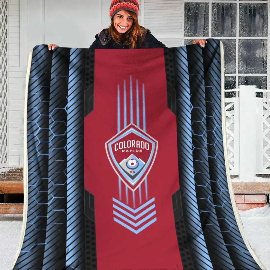 Abstract Geometric Pattern MLS Colorado Rapids Exclusive All Over Prints BLMLS101024A2COLBLK - Blanket