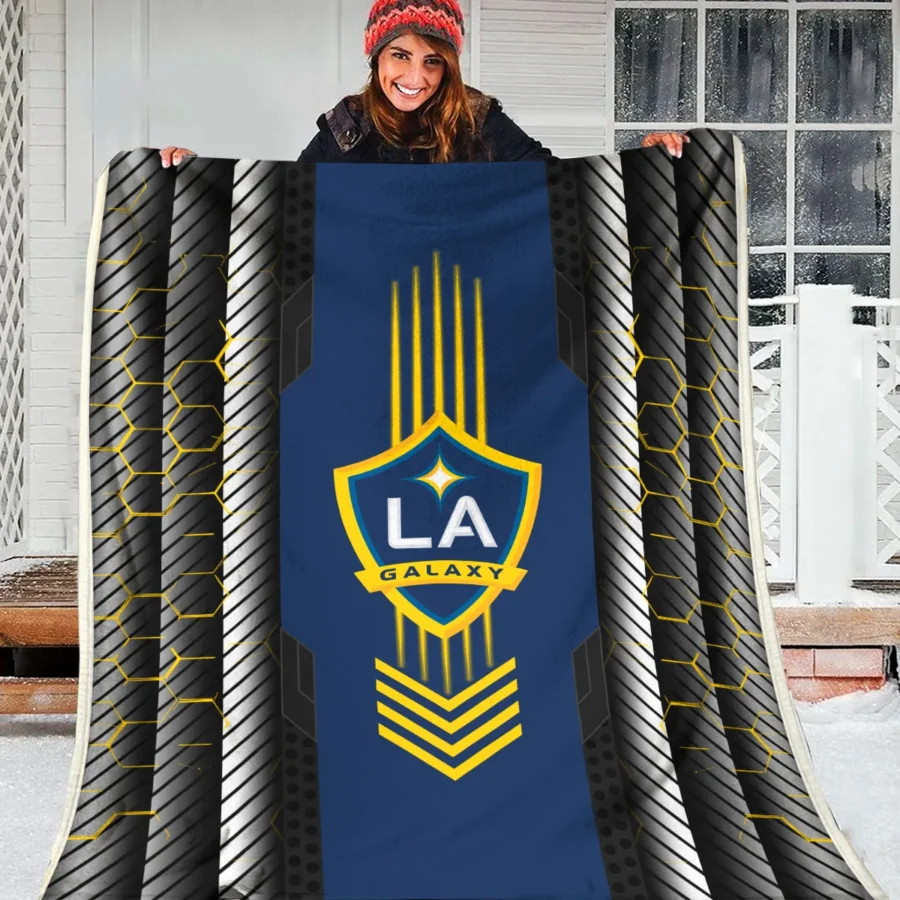 Abstract Geometric Pattern MLS LA Galaxy Exclusive All Over Prints BLMLS101024A2LABLK - Blanket