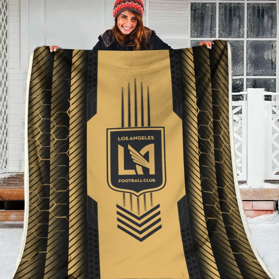 Abstract Geometric Pattern MLS Los Angeles FC Exclusive All Over Prints BLMLS101024A2LAFBLK - Blanket