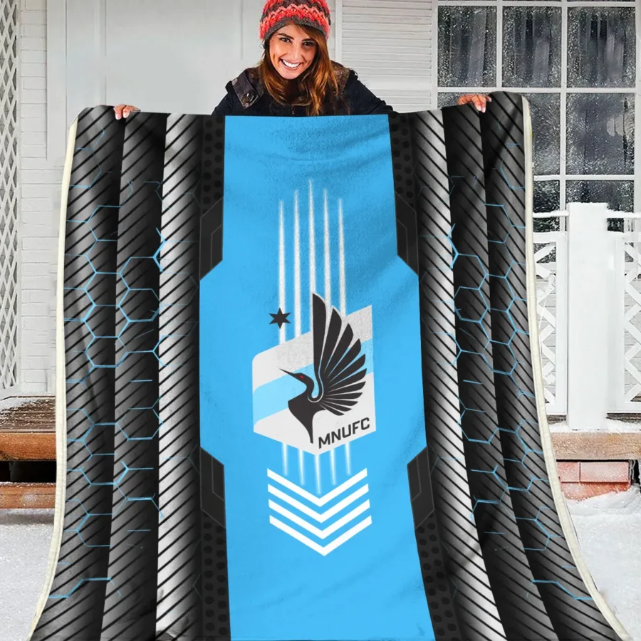 Abstract Geometric Pattern MLS Minnesota United Exclusive All Over Prints BLMLS101024A2MINBLK - Blanket