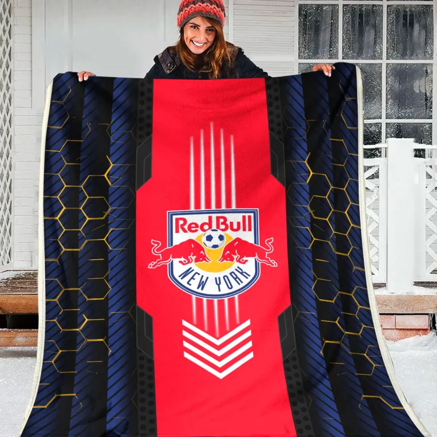 Abstract Geometric Pattern MLS New York Red Bulls Exclusive All Over Prints BLMLS101024A2NYBLK - Blanket