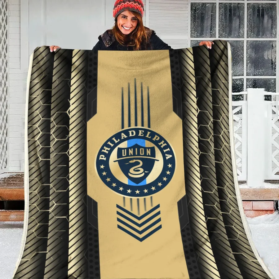 Abstract Geometric Pattern MLS Philadelphia Union Exclusive All Over Prints BLMLS101024A2PHIBLK - Blanket