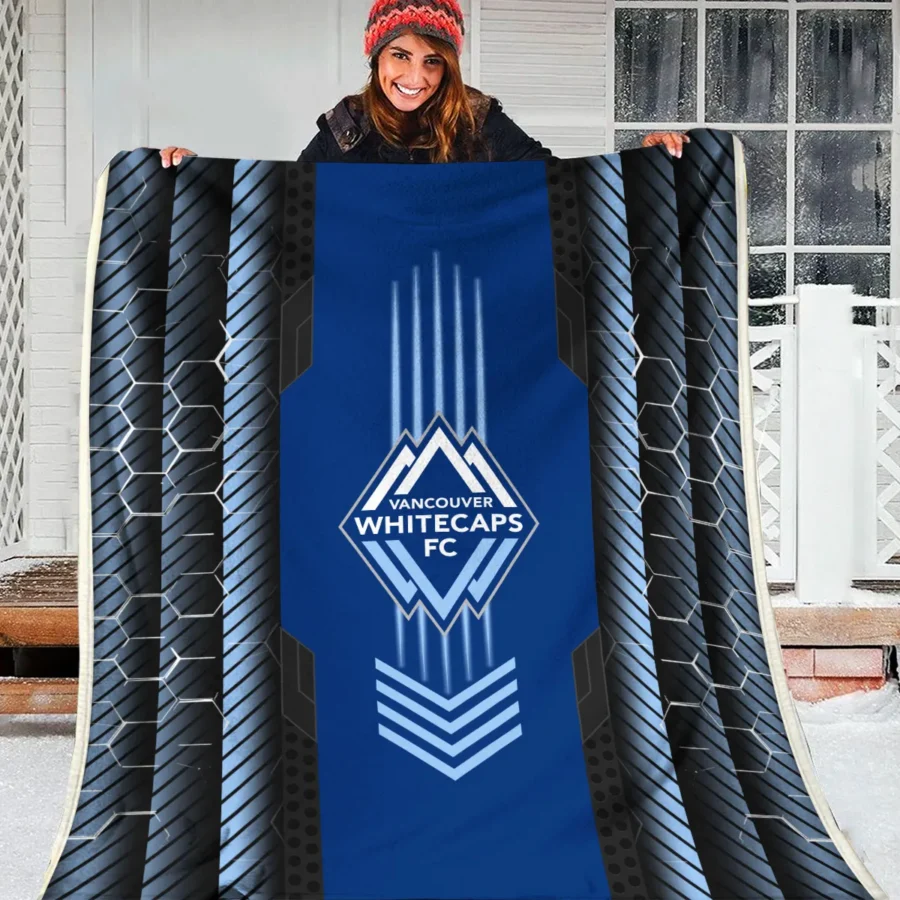 Abstract Geometric Pattern MLS Vancouver Whitecaps Exclusive All Over Prints BLMLS101024A2VANBLK - Blanket