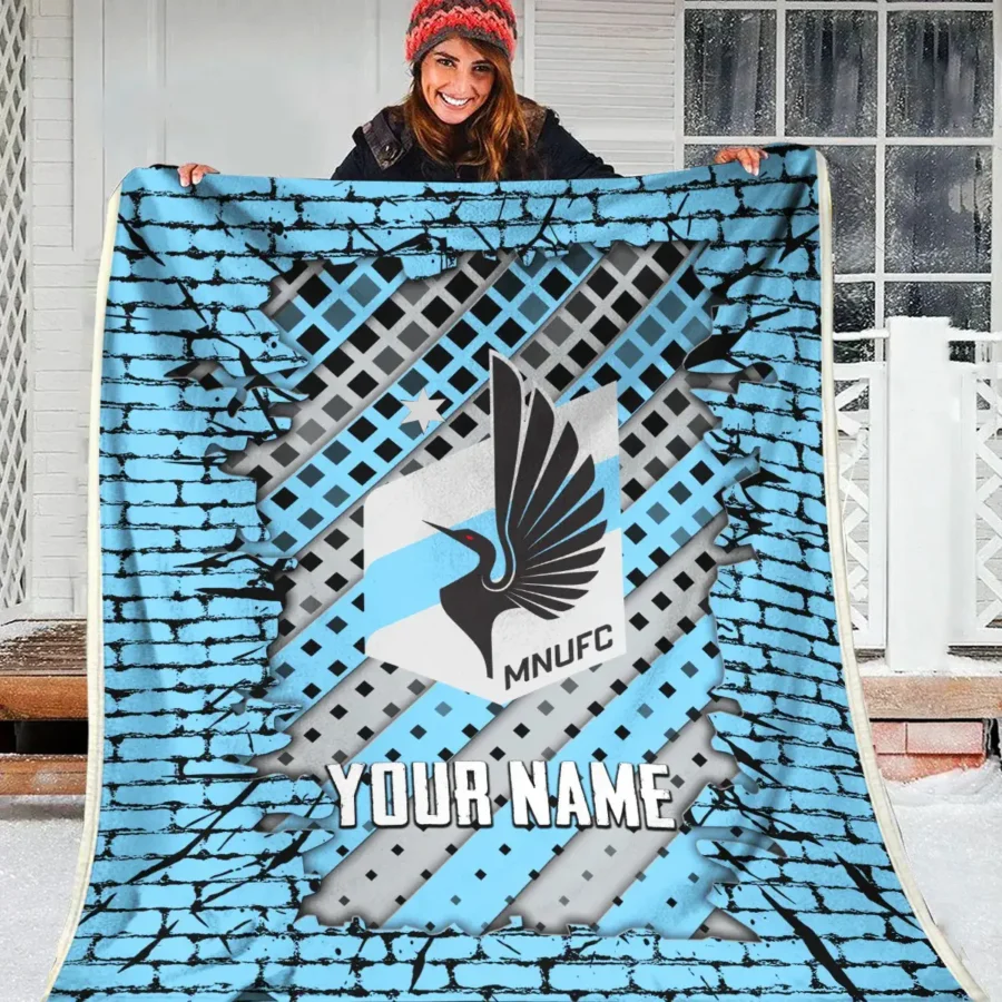 Breaking Wall MLS Minnesota United Exclusive All Over Prints BLMLS111024A1MINBLK - Blanket