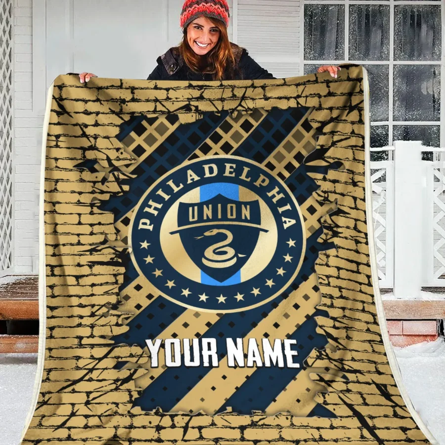 Breaking Wall MLS Philadelphia Union Exclusive All Over Prints BLMLS111024A1PHIBLK - Blanket