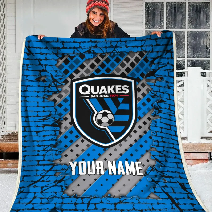 Breaking Wall MLS San Jose Earthquakes Exclusive All Over Prints BLMLS111024A1SJBLK - Blanket