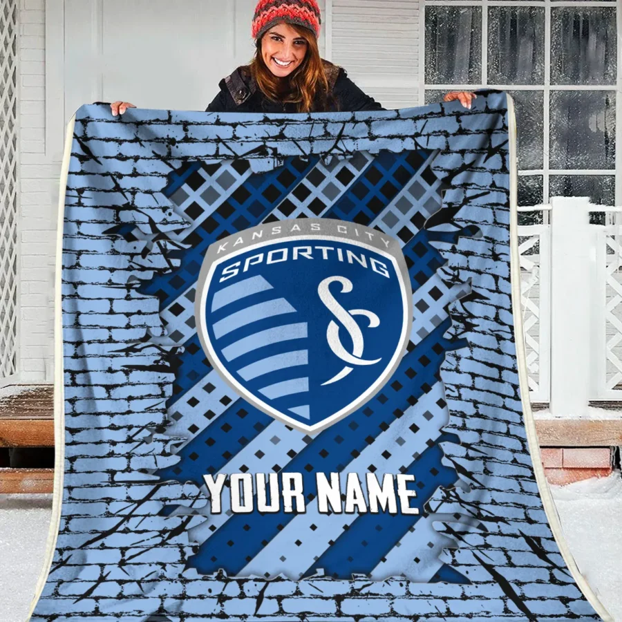 Breaking Wall MLS Sporting Kansas City Exclusive All Over Prints BLMLS111024A1SKCBLK - Blanket