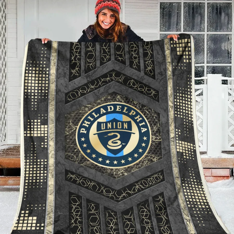 MLS Philadelphia Union Exclusive All Over Prints BLMLS111024A2PHIBLK - Blanket