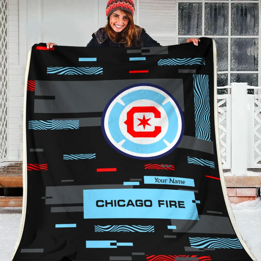 Custom Name MLS Chicago Fire Exclusive All Over Prints BLMLS151024A1CHIBLK - Blanket