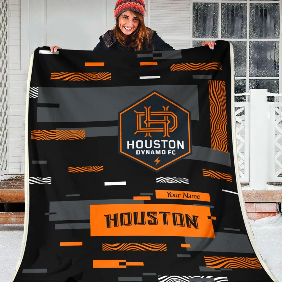 Custom Name MLS Houston Dynamo Exclusive All Over Prints BLMLS151024A1HOUBLK - Blanket