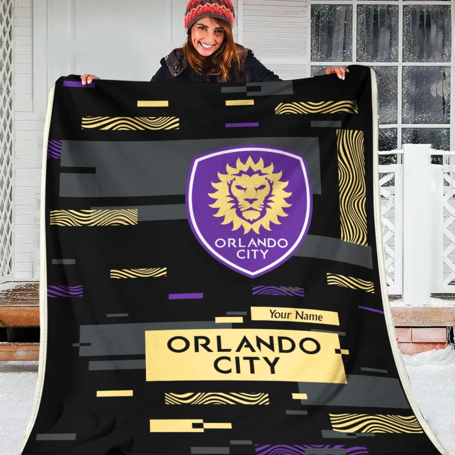 Custom Name MLS Orlando City Exclusive All Over Prints BLMLS151024A1ORLBLK - Blanket