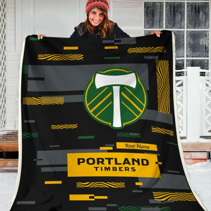 Custom Name MLS Portland Timbers Exclusive All Over Prints BLMLS151024A1PORBLK - Blanket