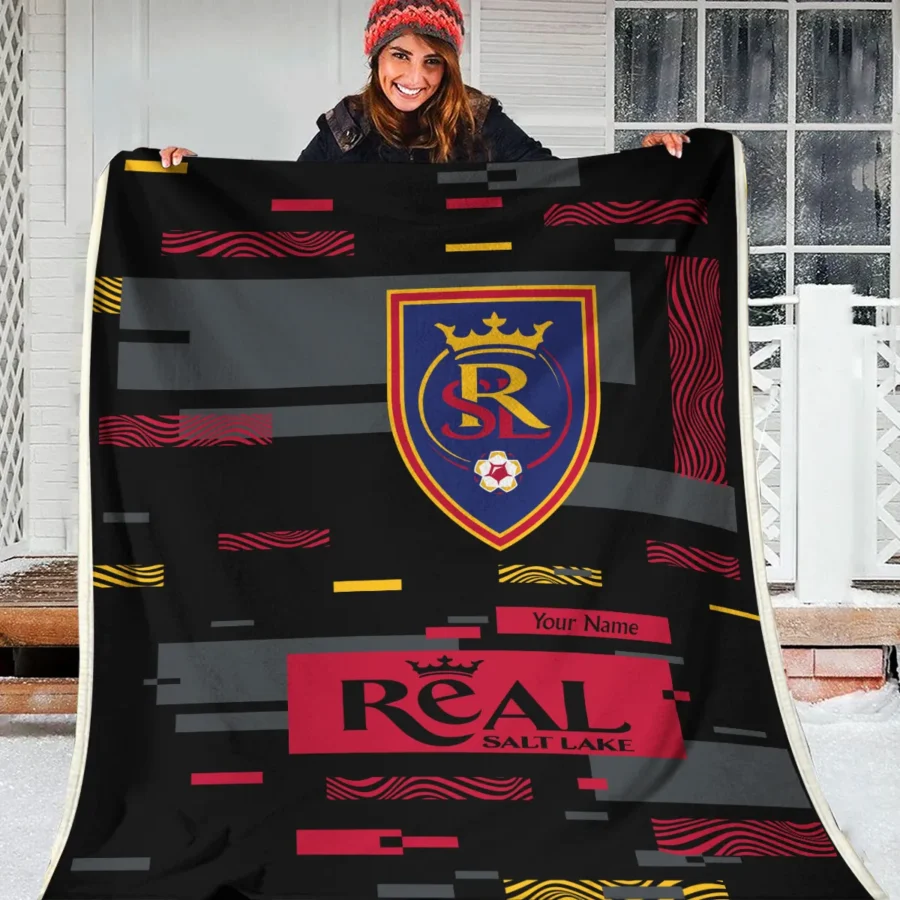 Custom Name MLS Real Salt Lake Exclusive All Over Prints BLMLS151024A1RSLBLK - Blanket