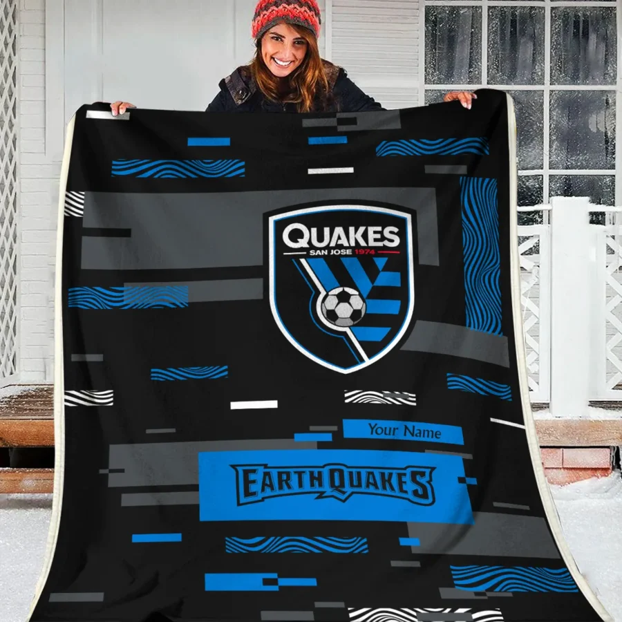 Custom Name MLS San Jose Earthquakes Exclusive All Over Prints BLMLS151024A1SJBLK - Blanket