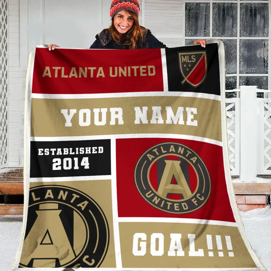 Custom Name MLS Atlanta United Exclusive All Over Prints BLMLS151024A2ATLBLK - Blanket