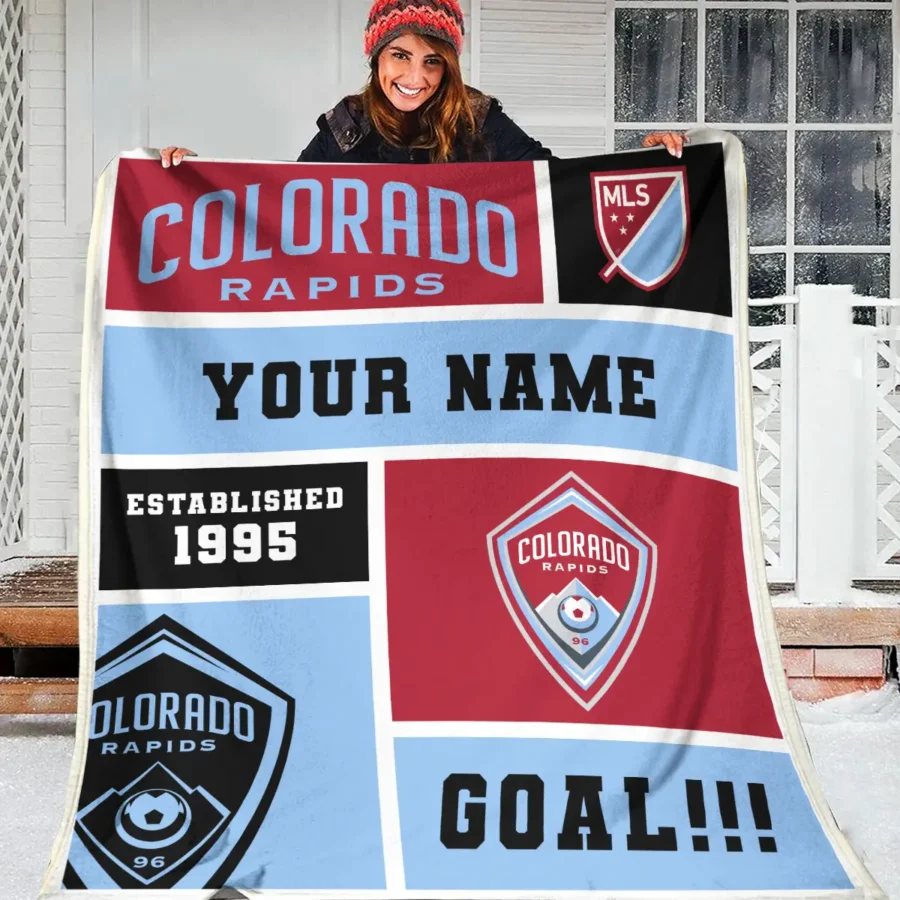 Custom Name MLS Colorado Rapids Exclusive All Over Prints BLMLS151024A2COLBLK - Blanket