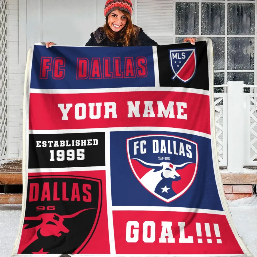 Custom Name MLS FC Dallas Exclusive All Over Prints BLMLS151024A2DALBLK - Blanket