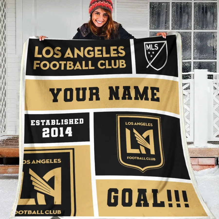 Custom Name MLS Los Angeles FC Exclusive All Over Prints BLMLS151024A2LAFBLK - Blanket