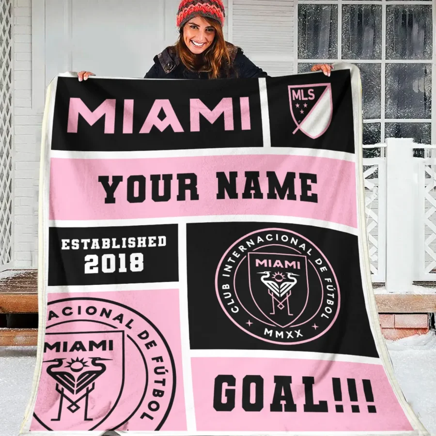 Custom Name MLS Inter Miami Exclusive All Over Prints BLMLS151024A2MIABLK - Blanket