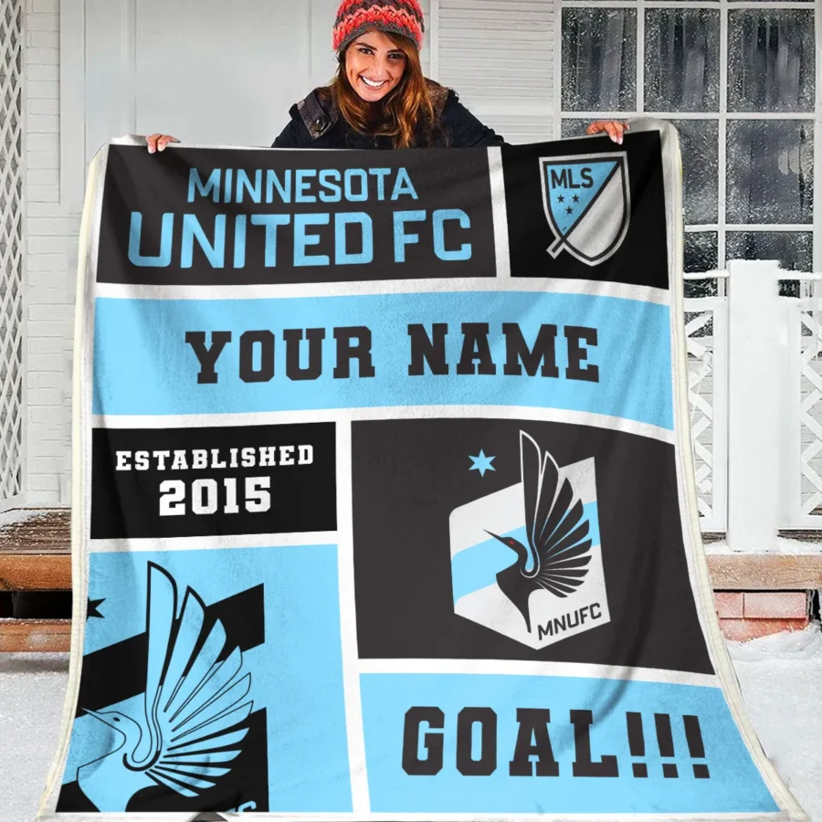 Custom Name MLS Minnesota United Exclusive All Over Prints BLMLS151024A2MINBLK - Blanket