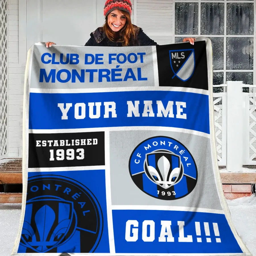 Custom Name MLS CF Montreal Exclusive All Over Prints BLMLS151024A2MTLBLK - Blanket