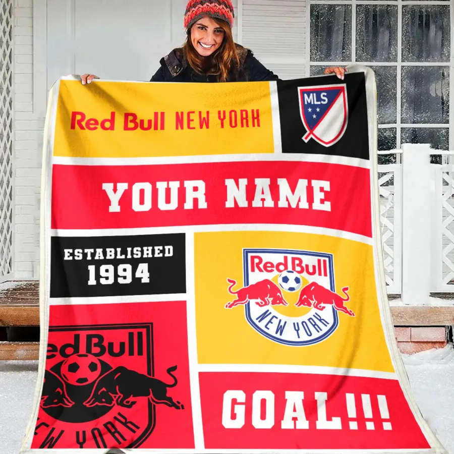 Custom Name MLS New York Red Bulls Exclusive All Over Prints BLMLS151024A2NYBLK - Blanket