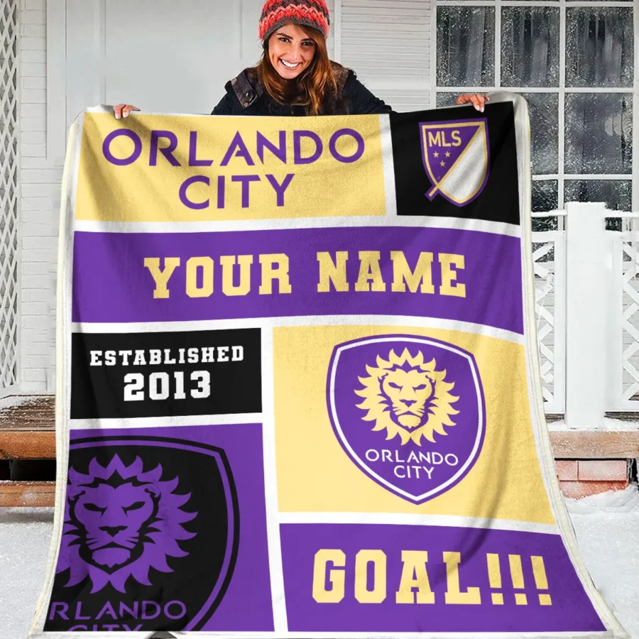 Custom Name MLS Orlando City Exclusive All Over Prints BLMLS151024A2ORLBLK - Blanket