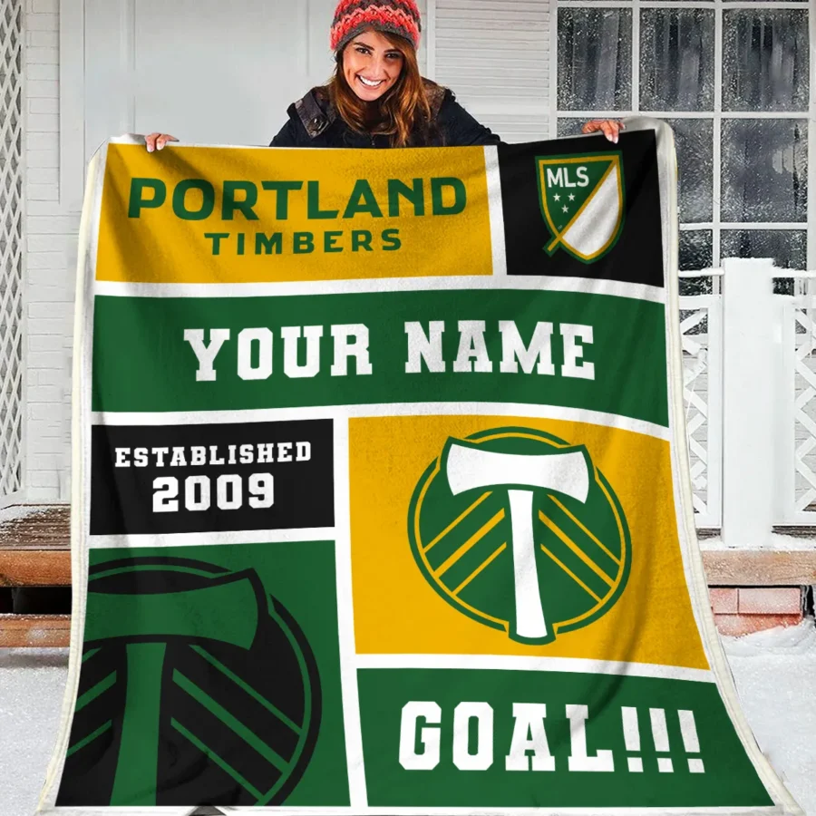 Custom Name MLS Portland Timbers Exclusive All Over Prints BLMLS151024A2PORBLK - Blanket