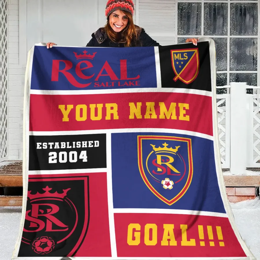 Custom Name MLS Real Salt Lake Exclusive All Over Prints BLMLS151024A2RSLBLK - Blanket