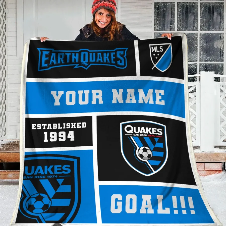 Custom Name MLS San Jose Earthquakes Exclusive All Over Prints BLMLS151024A2SJBLK - Blanket