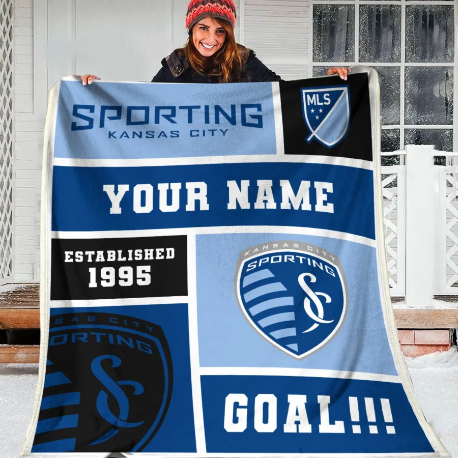 Custom Name MLS Sporting Kansas City Exclusive All Over Prints BLMLS151024A2SKCBLK - Blanket