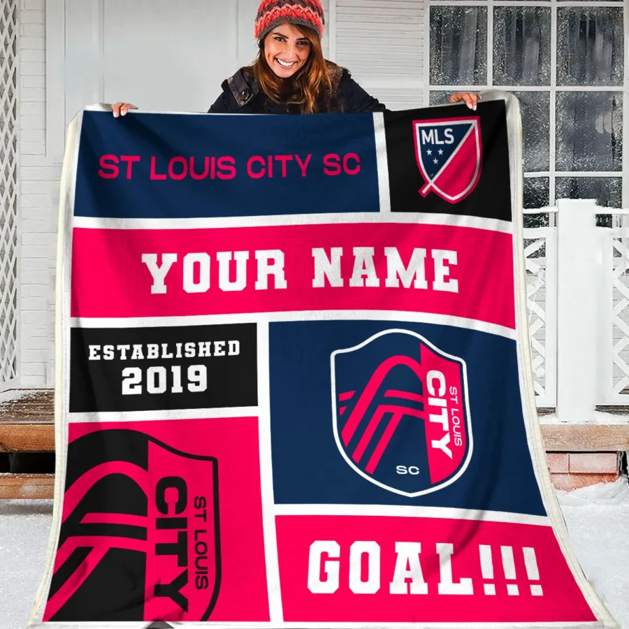 Custom Name MLS St. Louis City Exclusive All Over Prints BLMLS151024A2STLBLK - Blanket