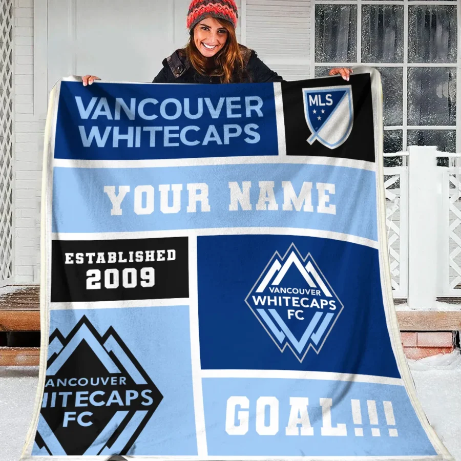 Custom Name MLS Vancouver Whitecaps Exclusive All Over Prints BLMLS151024A2VANBLK - Blanket