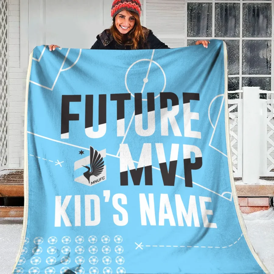 Future MVP Custom Kid Name MLS Minnesota United Exclusive All Over Prints BLMLS161024A1MINBLK - Blanket