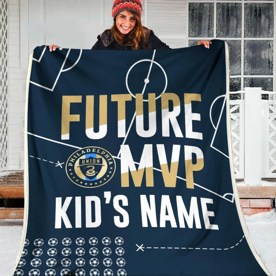 Future MVP Custom Kid Name MLS Philadelphia Union Exclusive All Over Prints BLMLS161024A1PHIBLK - Blanket