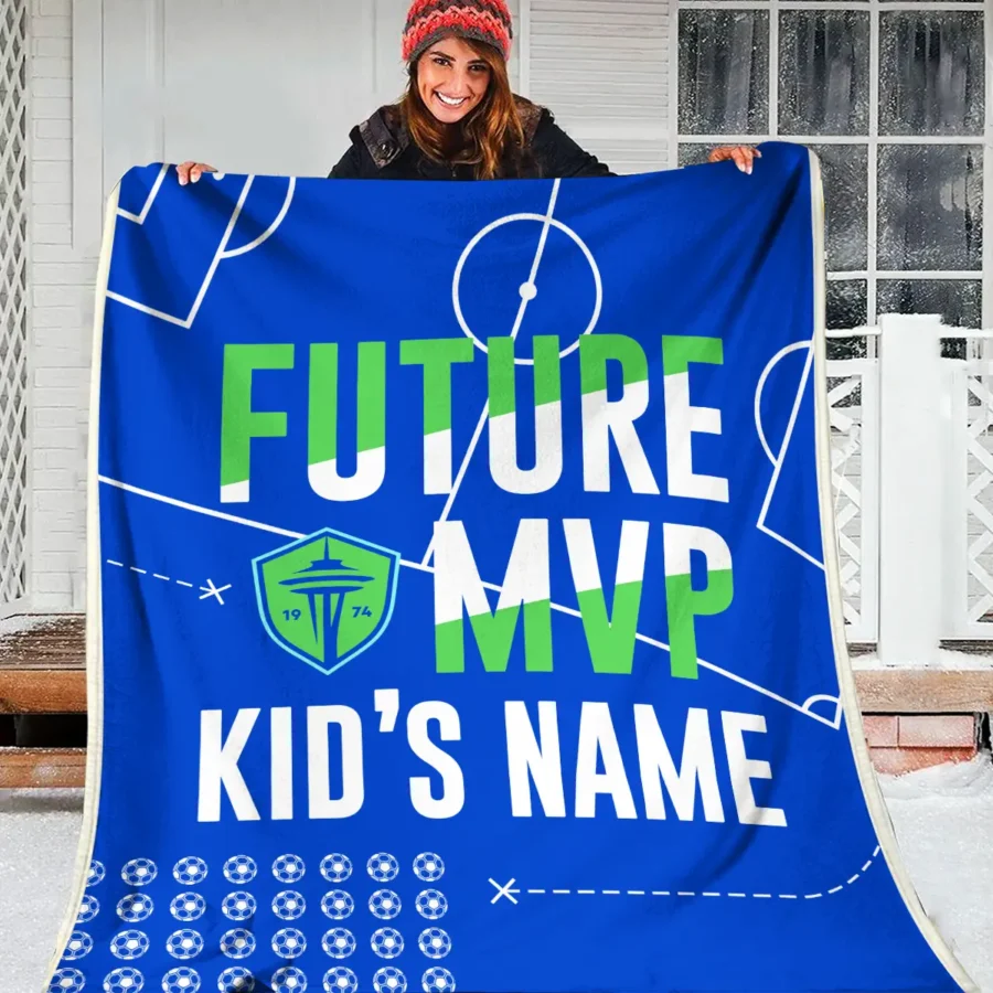 Future MVP Custom Kid Name MLS Seattle Sounders Exclusive All Over Prints BLMLS161024A1SEABLK - Blanket