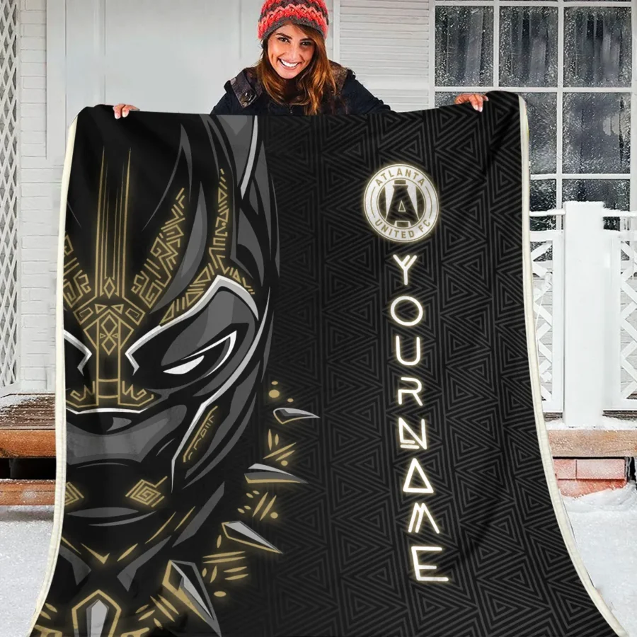 Black Panther Custom Name MLS Atlanta United Exclusive All Over Prints BLMLS161024A2ATLBLK - Blanket