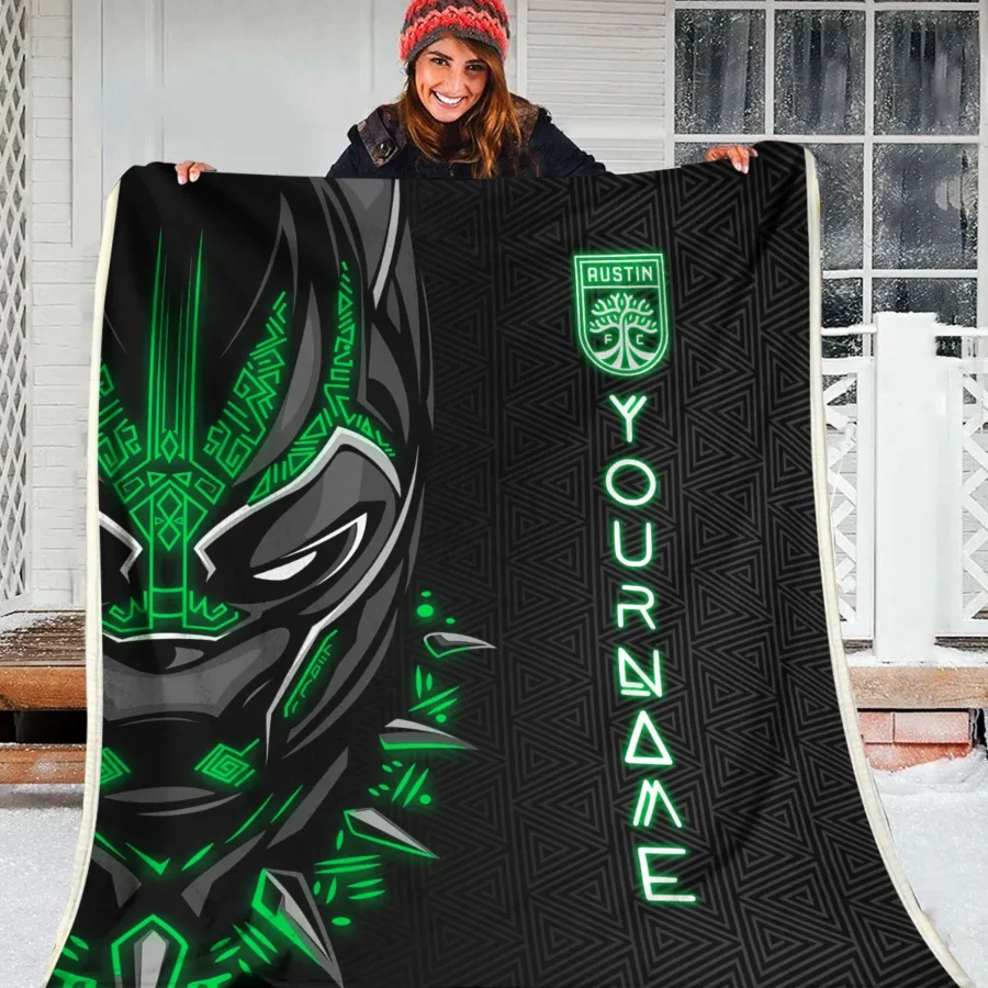 Black Panther Custom Name MLS Austin FC Exclusive All Over Prints BLMLS161024A2ATXBLK - Blanket