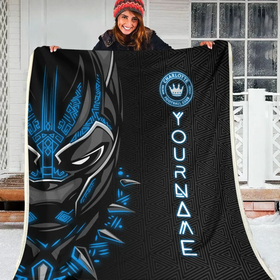 Black Panther Custom Name MLS Charlotte Exclusive All Over Prints BLMLS161024A2CLTBLK - Blanket