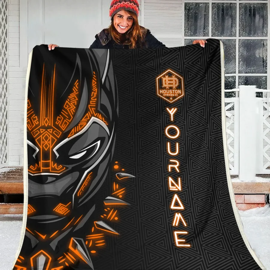 Black Panther Custom Name MLS Houston Dynamo Exclusive All Over Prints BLMLS161024A2HOUBLK - Blanket